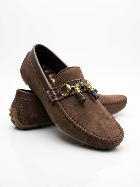 SUEDE BROWN TASSEL LF-001