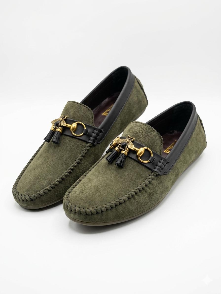 SUEDE OLIVE TASSEL LF-001