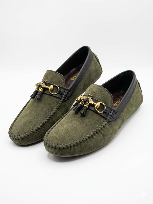 SUEDE OLIVE TASSEL LF-001